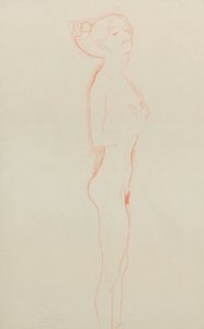 Naked Girl Standing, with Right Hand to Breast